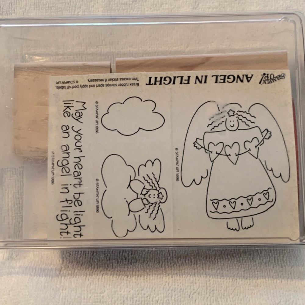 Stampin' Up ANGELS IN FLIGHT Foam Mounted Rubber Stamps 1996 New Lot Vintage